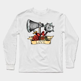 Axe and Mace Old Tattoo Concept Long Sleeve T-Shirt